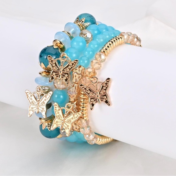 Your Choice NWT Set of Butterfly Hand Beaded Bracelets - Picture 5 of 8